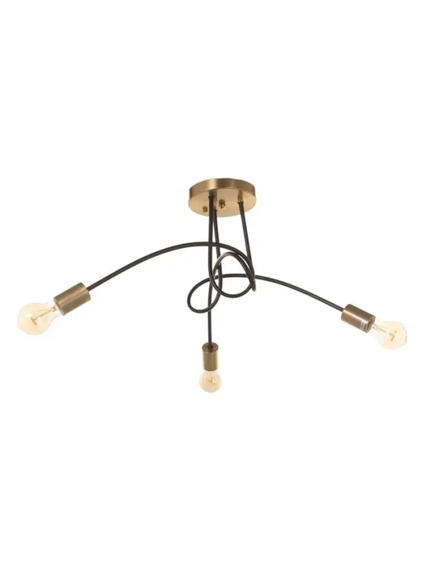 Люстра &laquo;Узел&raquo; 3&times;40 Вт Е27 черный/латунь 52&times;52&times;36 см