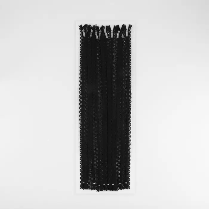 Молния «Спираль», №3, неразъёмная, ажурная, замок автомат, 50 см, чёрная