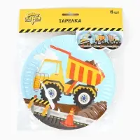 Тарелка одноразовая бумажная &laquo;Техника&raquo;, 17см, 6 шт