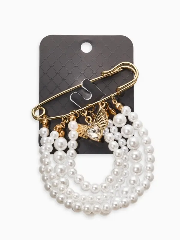 Булавка Булавка "Жемчужная россыпь", l=6.5, d=5+6+8 цвет белый в золоте