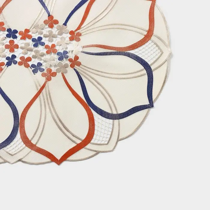 Салфетка сервировочная на стол «Цветок», ажурная, 45×30 см, цвет белый