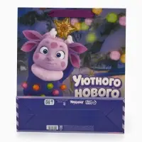 Пакет подарочный &laquo;Новый год&raquo;, Лунтик, M. 26 х 9 х 30 см
