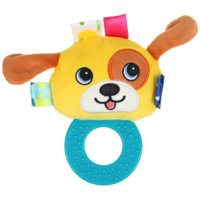 Погремушка мягкая с прорезывателем  Погремушка мягкая с прорезывателем "Собачка", Крошка Я