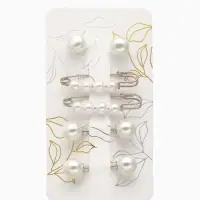 Набор булавок &laquo;Жемчужная нежность&raquo;, 6 шт. 3.5 см, белый в серебре