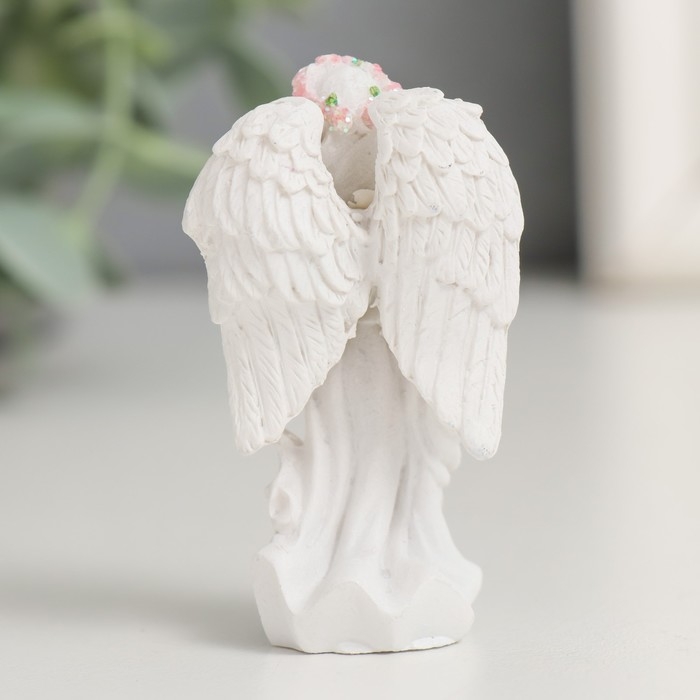Сувенир полистоун Сувенир полистоун "Ангел-девушка в розовом венке - благодарность" МИКС 3,8х6х3 см