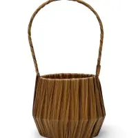 Корзина пластик 10 х 10 х 10 см, ручка__коричневый