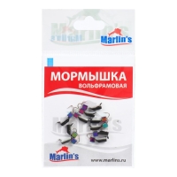 Мормышка вольфрам Marlin's Гвоздекубик, 2.5 мм, вес 0.7 г, черный, фосфор + бензин, 10 шт.