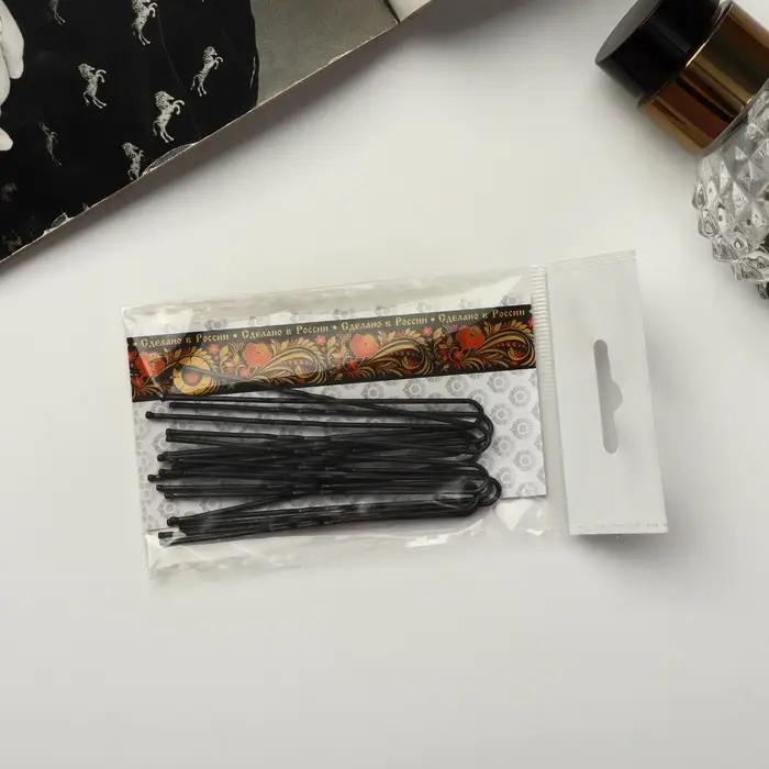 Шпильки для волос &laquo;Народная&raquo;, 7 см, набор 10 шт., чёрные