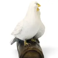 Садовая фигура из полистоуна &laquo;Голуби Пара на трубе&raquo;, 25&times;14&times;22 см