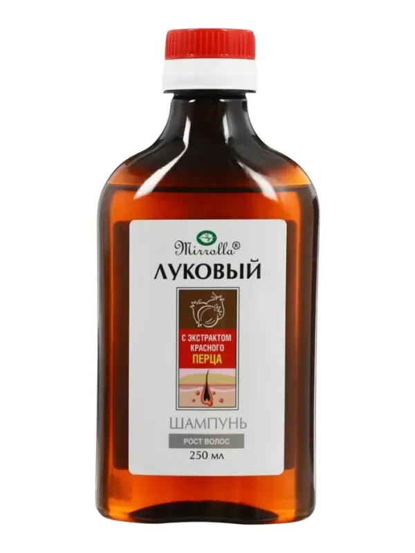 Шампунь луковый Mirrolla с экстрактом красного перца, 250 мл
