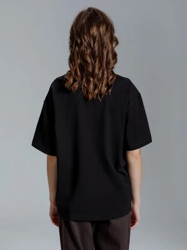 Футболка оверсайз Kangas, черная, XS/S Футболка оверсайз Kangas, черная, XS/S