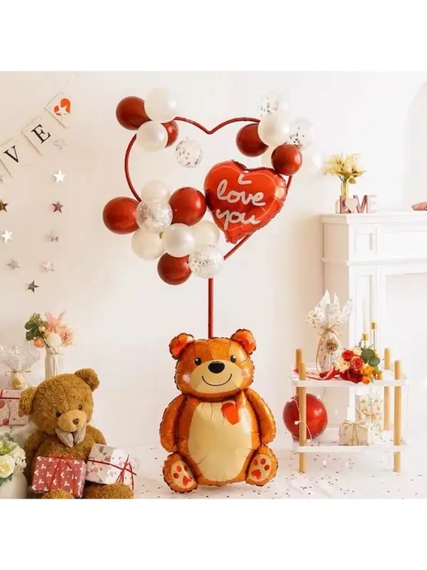 Воздушный шар фольгированный 33" &laquo;Мишка с сердцем&raquo;