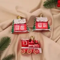 Ёлочные игрушки набор 3 шт. &laquo;Зимнее волшебство. Карнавальный&raquo;, 6&times;6 см, красные