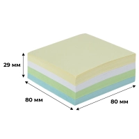 Блок для записей Attache Economy на склейке 8х8х2,9см цвет. с белым 65-80 г
