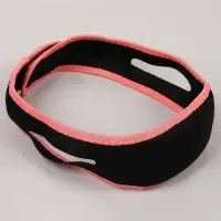 Маска текстильная для коррекции овала лица, на липучке, чёрная, розовая