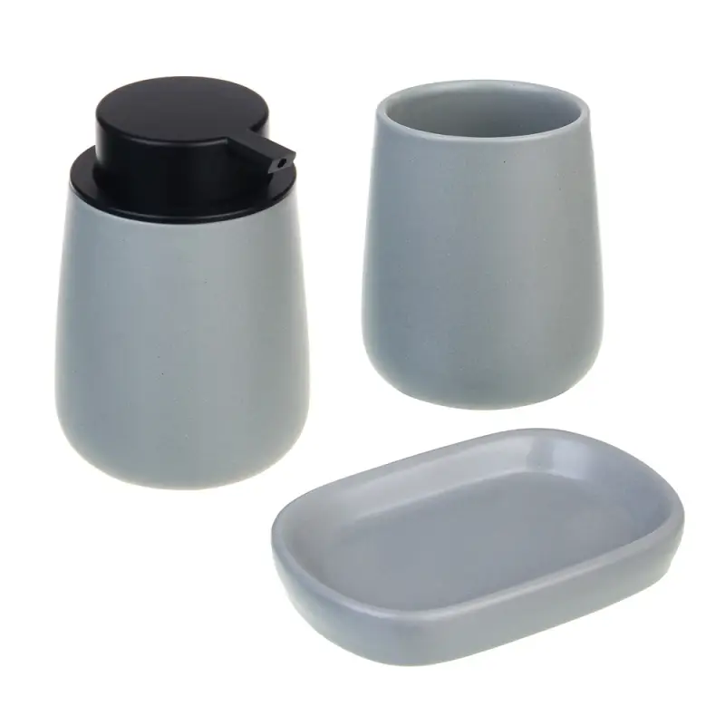 VETTA Дозатор для жидкого мыла, 320 мл, 13x9x9 см, керамика, "Космос", серый