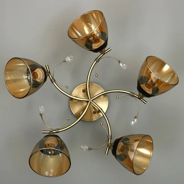 Светильник потолочный BayerLux &laquo;Аста&raquo;, 5хЕ27, 40 Вт, бронза, 65&times;65&times;26 см