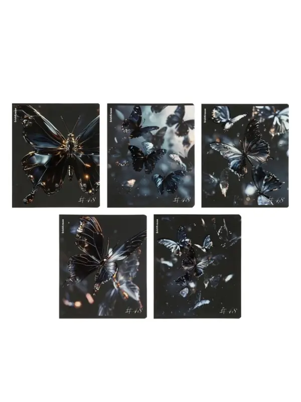 Тетрадь 48 листов в клетку, ErichKrause Glass Butterflies, 60 г/м&sup2;, МИКС