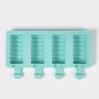 Форма для мороженого Доляна &laquo;Моника&raquo;, силикон, 19.5&times;11 см, 4 ячейки (6.7&times;3.2 см), МИКС