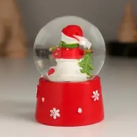 Снежный шар стеклянный «Новогодний персонаж с бантом, ёлочкой», 4.7×4.7×6.5 см, МИКС