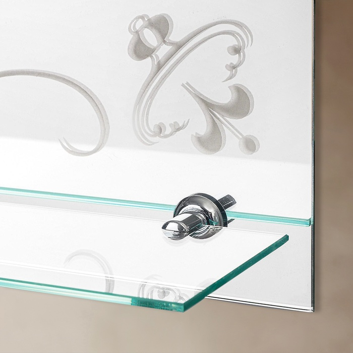 Зеркало, настенное, с пескоструйной графикой, с полочкой, 52×70 см Зеркало, настенное, с пескоструйной графикой, с полочкой, 52×70 см