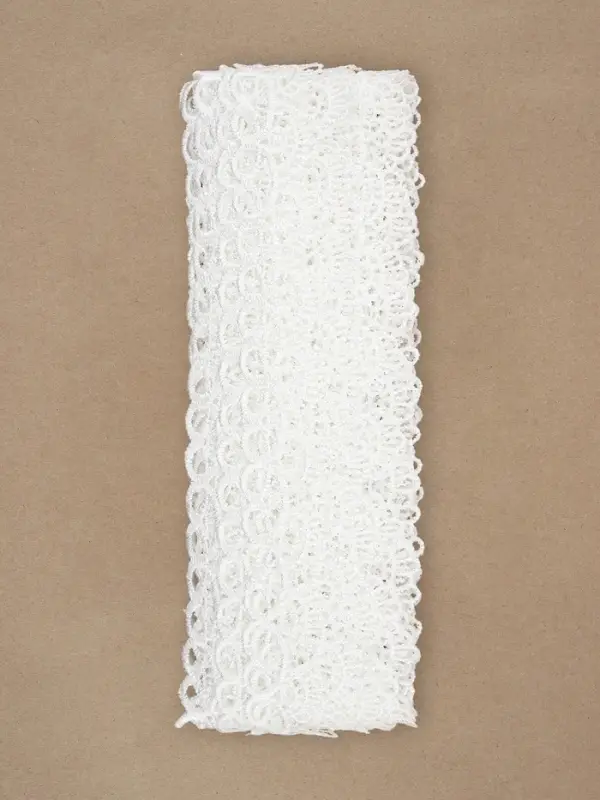 Кружево гипюровое, 35 мм, 14&plusmn;1 м, цвет белый