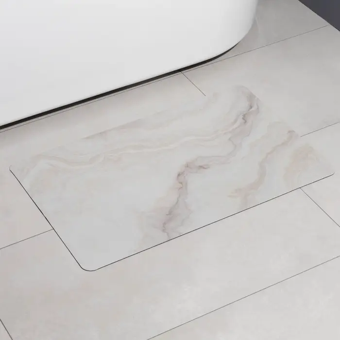 Коврик для дома Доляна &laquo;Мрамор&raquo;, влаговпитывающий, 49&times;79 см, розовый