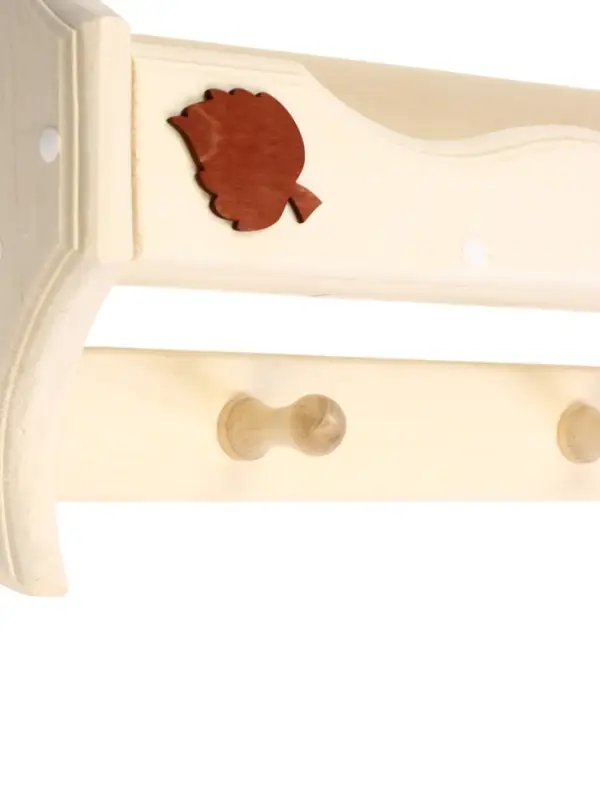 Полка - вешалка для бани и сауны &laquo;Волна&raquo;, липа, 53&times;37&times;9 см, 3 крючка