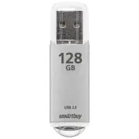 Флешка Smartbuy V-Cut, 128 ГБ, USB 3.0, чтение до 75 Мб/с, запись до 25 Мб/с, серая