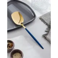 Лопатка из нержавеющей стали Magistro «Грэйс», длина 26 см, цвет ручки голубой, цвет головы золотой Лопатка из нержавеющей стали Magistro «Грэйс», длина 26 см, цвет ручки голубой, цвет головы золотой