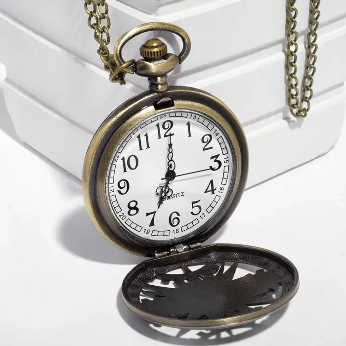 Часы карманные &laquo;Классика&raquo;, кварцевые, цепочка l-40 см, d=4.5 см