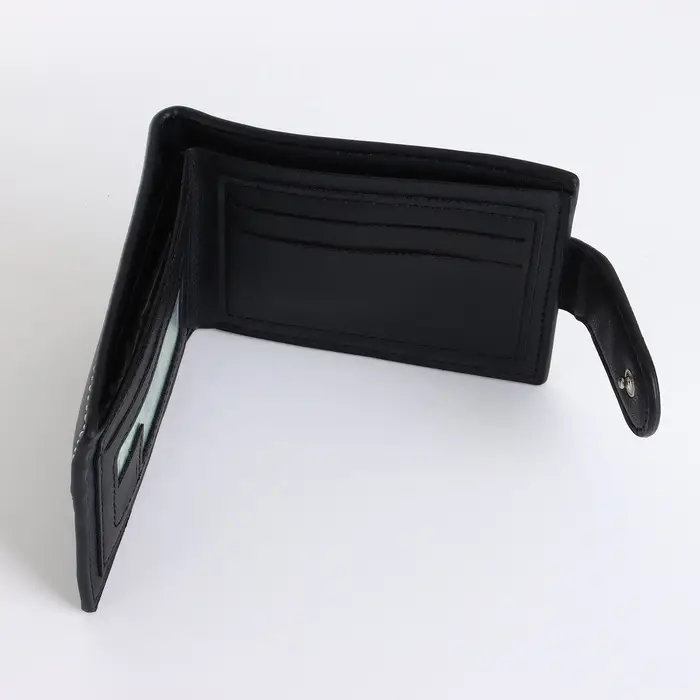 Портмоне мужское на кнопке, чёрное