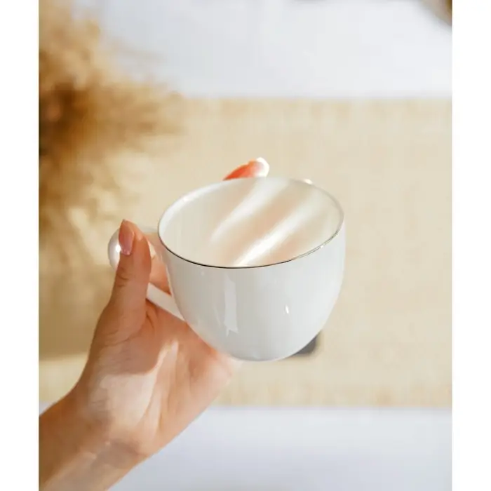 Чайные пары SL Home &laquo;Каскарон&raquo;, 240 мл, набор 2 шт., костяной фарфор, белые