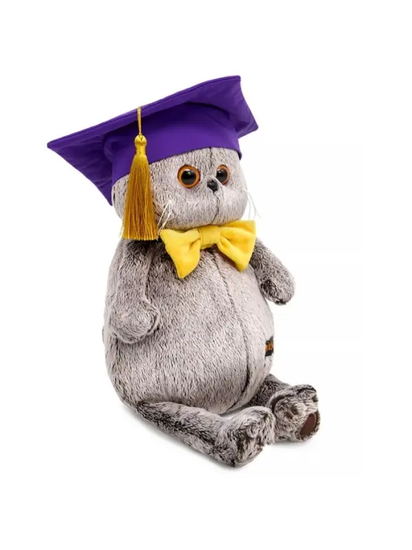 Мягкая игрушка &laquo;Кот Басик&raquo; 25 см, в академической шапочке МИКС