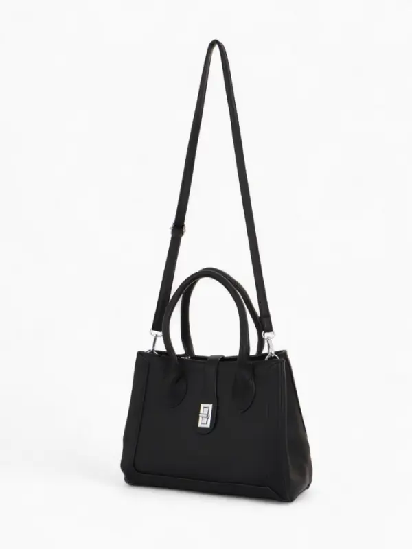 Сумка женская тоут TEXTURA на молнии, 31&times;11&times;21 см, чёрная