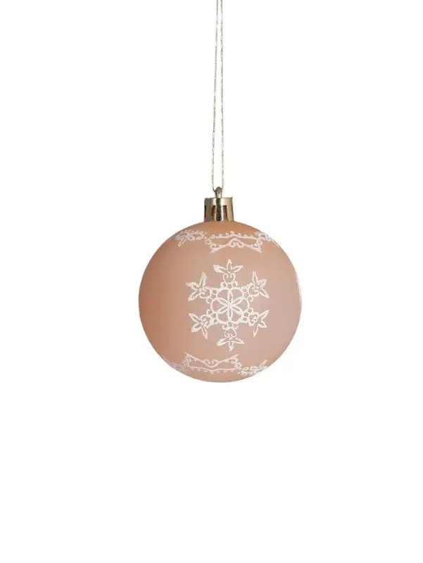 Ёлочные игрушки &laquo;Ажур&raquo;, шары новогодние, d=5.5 см, набор 9 шт., красный/бежевый