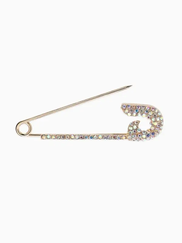 Булавка "Вензель" L=7см, цвет радужный в золоте