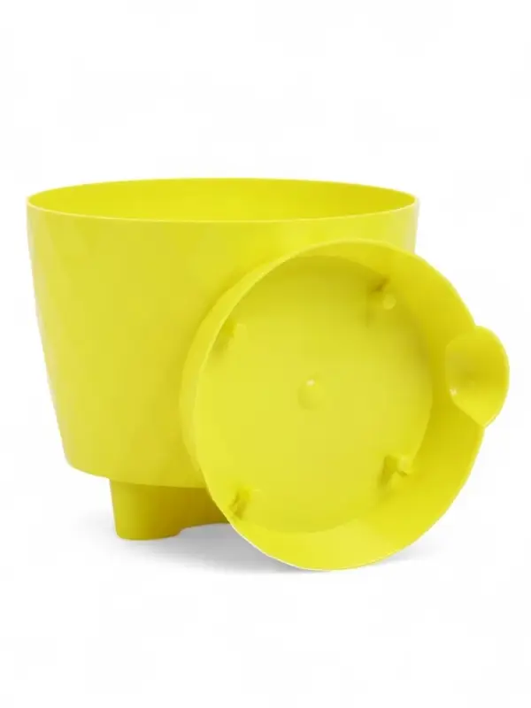Кашпо с прикорневым поливом "Румба" 1 л, D13,5 см, h-12 см, цвет лимон