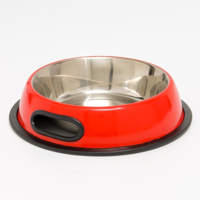 Миска с нескользящим основанием округлая цветная с ручкой, 710 мл, красная Миска с нескользящим основанием округлая цветная с ручкой, 710 мл, красная