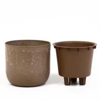 Кашпо со вставкой 1,9 л d18 см h16,5 см МИКРИТ бежевый слайн