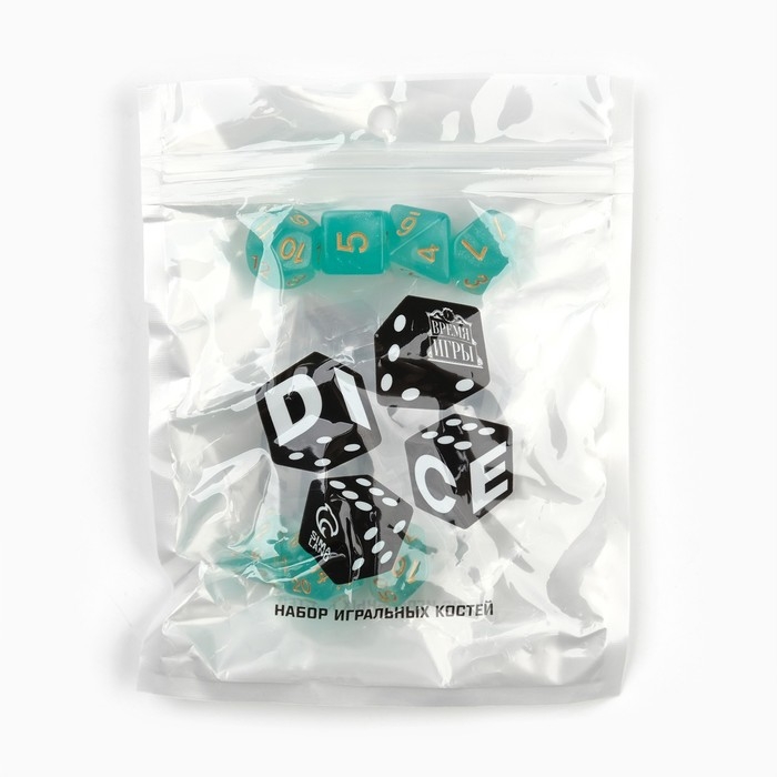 Набор кубиков для D&D (Dungeons and Dragons, ДнД) Набор кубиков для D&D (Dungeons and Dragons, ДнД) "Время игры", серия: D&D, 7 шт