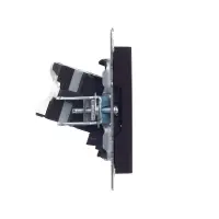 BRITE Розетка компьютерная двойная RJ45 кат.5E РК10-2-БрЧ черный IEK