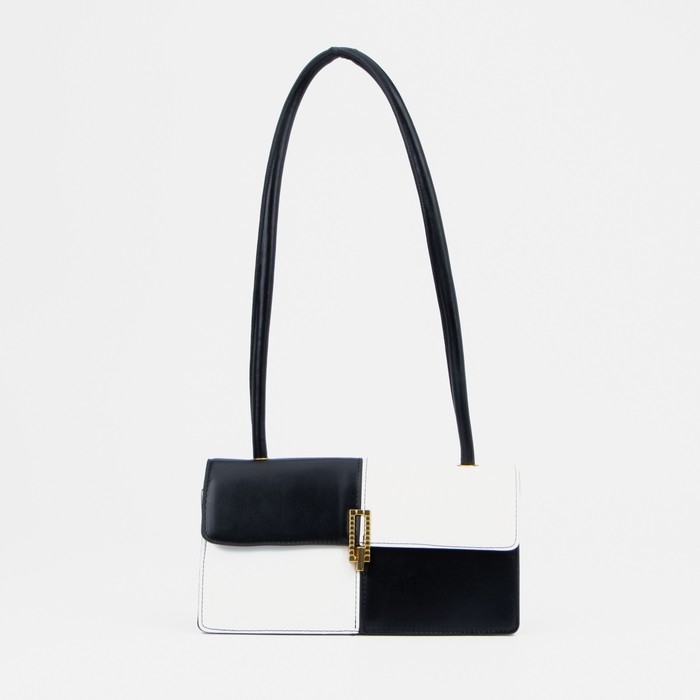 Сумка-мессенджер на клапане, цвет белый/чёрный Сумка-мессенджер на клапане, цвет белый/чёрный