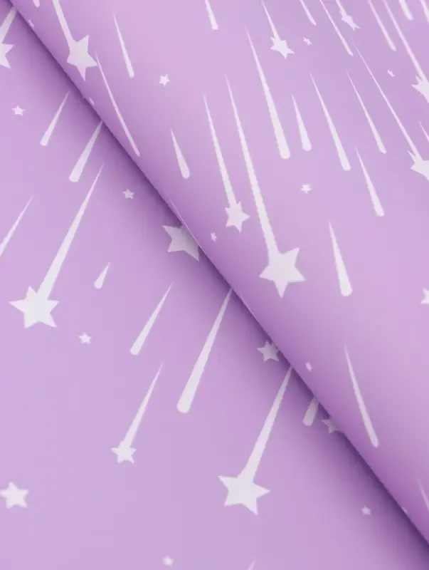 Пленка флористическая для цветов, &laquo;Звездопад&raquo;, сиреневая, 57&times;57 см