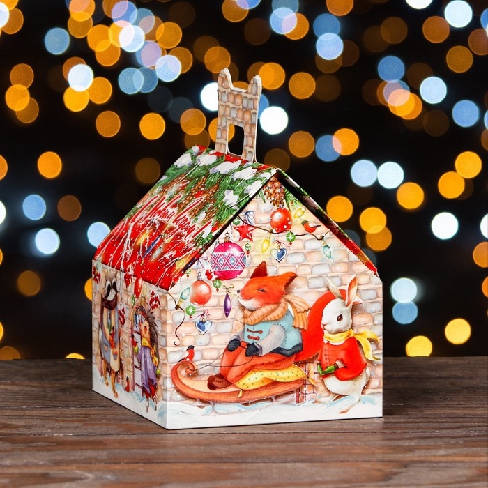 Подарочная коробка "Лесной домик большой", 16 х 14 х 15,5 см