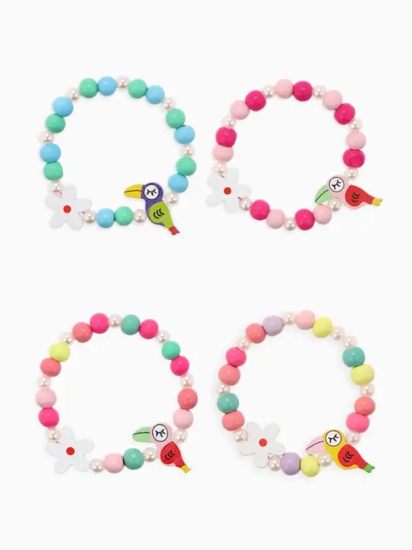 Браслет детский &laquo;Выбражулька. Тукан с цветочком&raquo;, d=5 см, МИКС