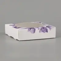 Коробка подарочная самосборная с окном &laquo;Цветы&raquo;, 11.5&times;11.5&times;3 см