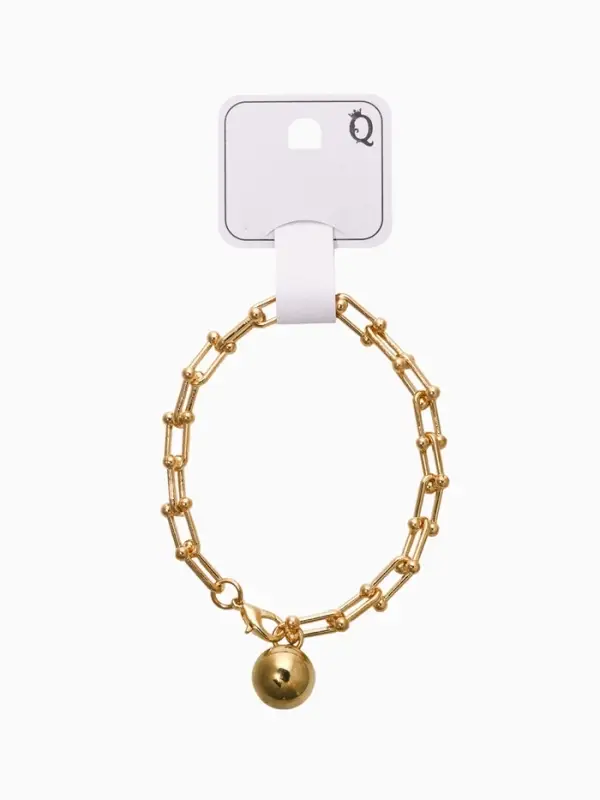 Браслет цепочка с подвеской &laquo;Шарик&raquo;, L=22 см, металл, цвет золото