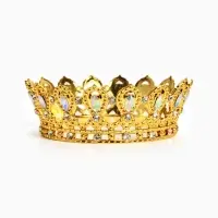 Топпер для торта &laquo;Корона&raquo;, с белыми стразами, 15&times;5 см, золотой