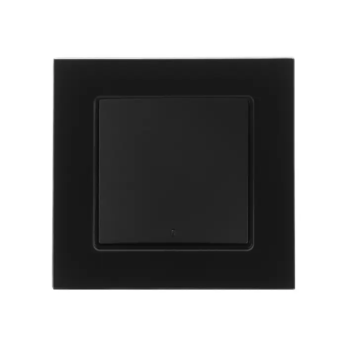 Выключатель TOT Glossy Glass, 10 А, 1 клавиша, с подсветкой, скрытый монтаж, стеклянная рамка, чёрный